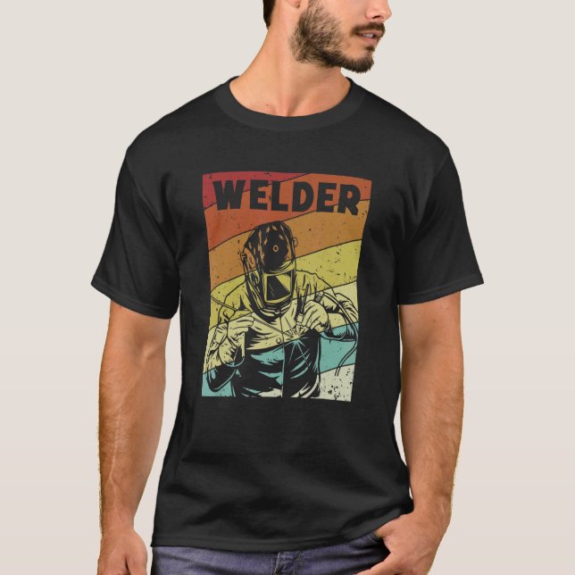Retro Inspector Tig Tack Mig Rig Technician Welder T Shirt (Framsida)