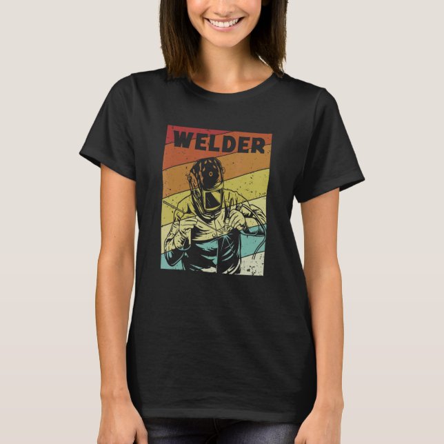 Retro Inspector Tig Tack Mig Rig Technician Welder T Shirt (Framsida)