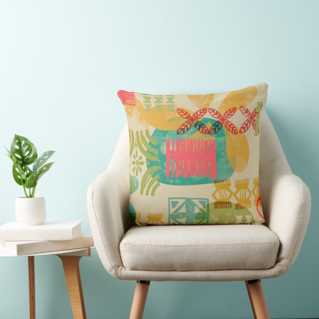 Retro Inspired Hawaiian Print mönster Kudde (Stol)