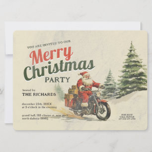 Retro inspirerade glada julfestkort inbjudningar