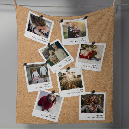 Retro Instant Photo Collage Kork Board 8 Bild Fleecefilt