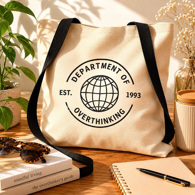 Retro institutionen för överanalys Rolig present  Tygkasse (Skapare uppladdad)