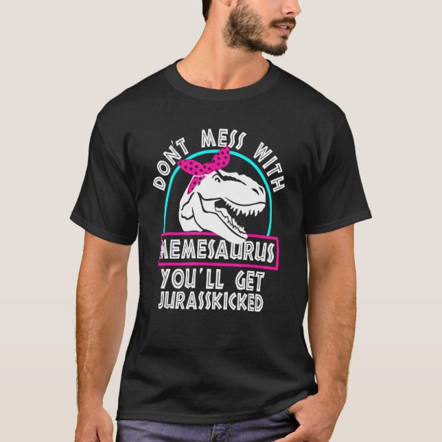 Retro  inte med memesaurus Du får jobb T Shirt (Framsida)
