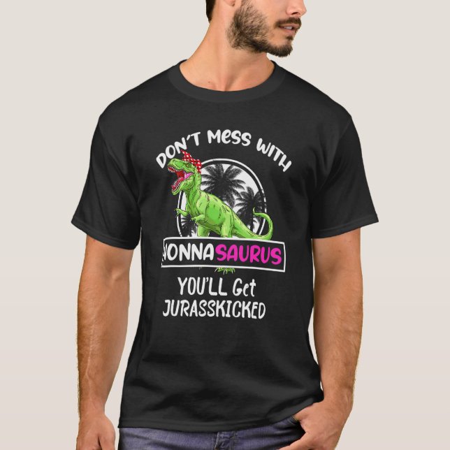 Retro  inte med Nonnasaurus Du hämtar Juras T Shirt (Framsida)