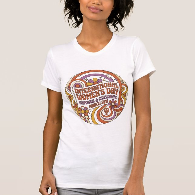 Retro Internationella kvinnodagenfirande T Shirt (Framsida)