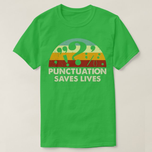 Retro-interpunktion sparar liv t shirt (Design framsida)