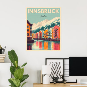 Retro intranbruck Tyrol - österrikiska alpernor Poster