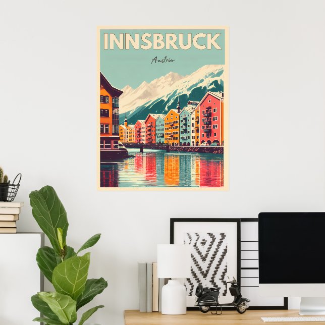Retro intranbruck Tyrol - österrikiska alpernor Poster (Hemmakontoret)