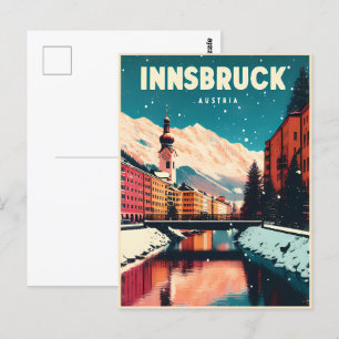 Retro intranbruck Tyrol - österrikiska alpernor Vykort