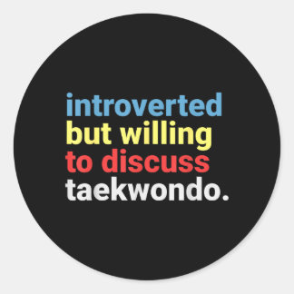 Retro Introvert Men Taekwondoälskare Rolig Runt Klistermärke