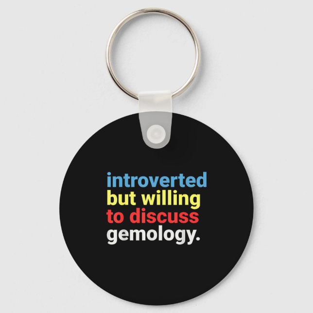 Retro Introverted But Gemology Lover Funny  Nyckelring (Framsida)