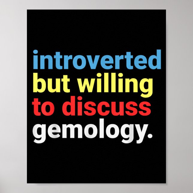 Retro Introverted But Gemology Lover Funny  Poster (Framsidan)