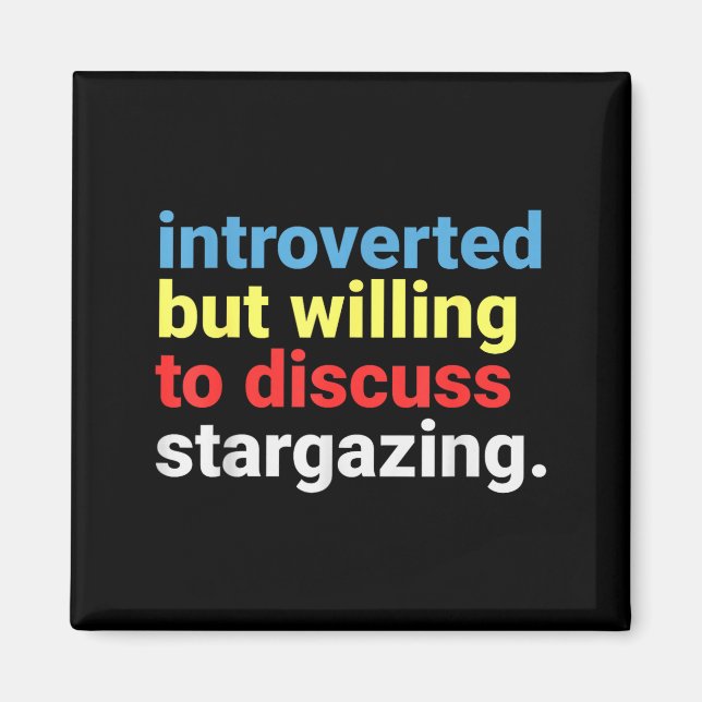 Retro Introverted But Willing Stargazing Lover Fun Magnet (Framsidan)