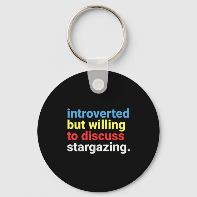 Retro Introverted But Willing Stargazing Lover Fun Nyckelring (Framsida)