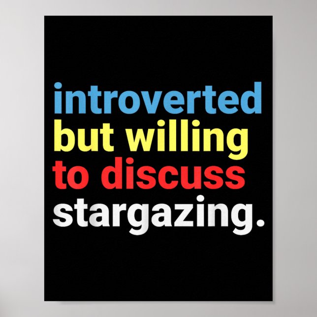 Retro Introverted But Willing Stargazing Lover Fun Poster (Framsidan)