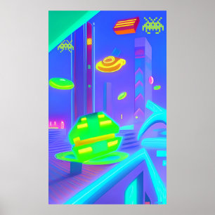 Retro Invaded Futurism Poster