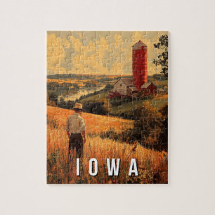 Retro Iowa Patriotic Spirit - Americana Heartland Pussel