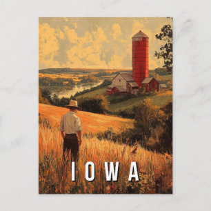 Retro Iowa Patriotisk Ande - Americana Heartland Vykort