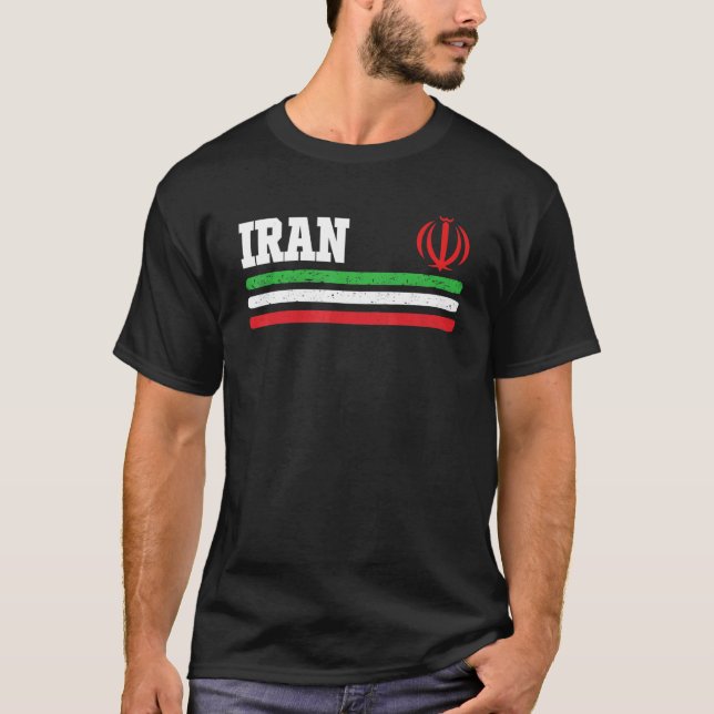 Retro Iranian Pride National Flag Of Iran T Shirt (Framsida)