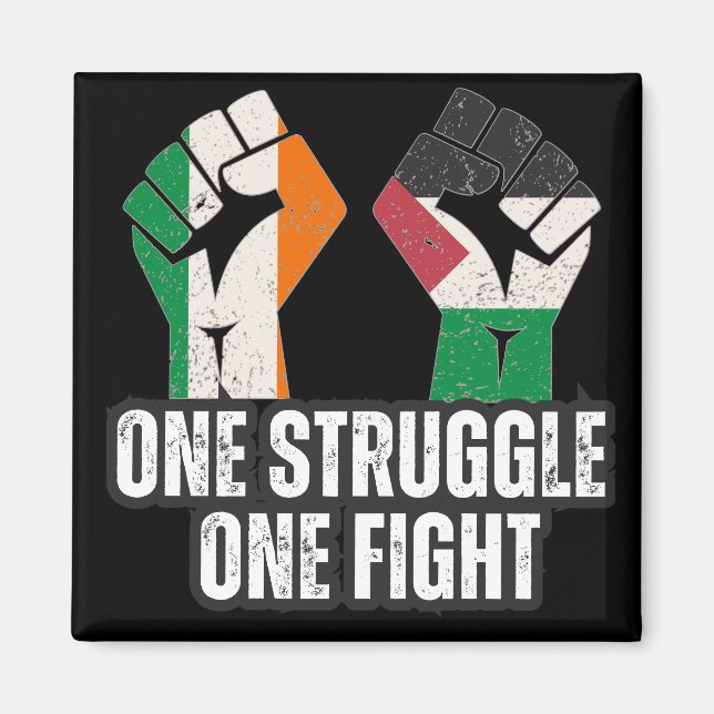 Retro Ireland Palestine Solidarity Fist revolution Magnet (Framsidan)
