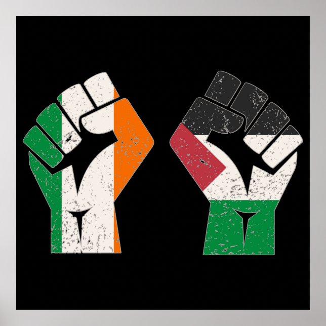 Retro Ireland Palestine Solidarity Fist revolution Poster (Framsidan)