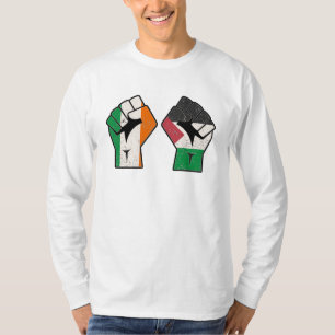 Retro Ireland Palestine Solidarity Fist revolution T Shirt