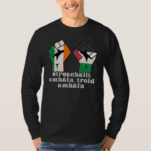 Retro Ireland Palestine Solidarity Fist revolution T Shirt