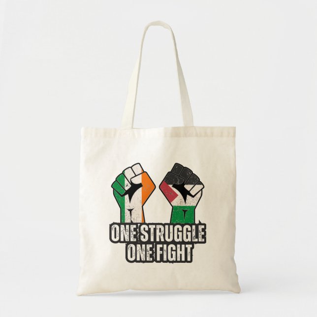 Retro Ireland Palestine Solidarity Fist revolution Tygkasse (Framsidan)