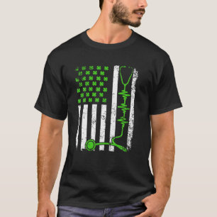 Retro Irish American Flagga Nurse Doktor Flagga St T Shirt