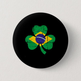 Retro Irish Brazil Flag Ireland Shamrock St Patric Knapp