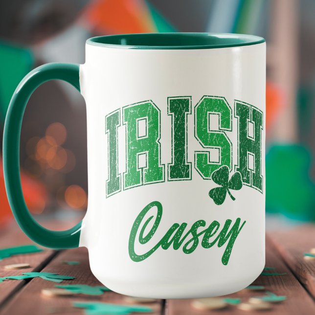Retro Irish Pride Monogram St patrick's day Mugg (Retro Irish Pride Monogram St Patrick's Day Mug)