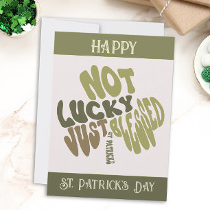 Retro Irish Shamrock St patrick's day Ord Art Julkort