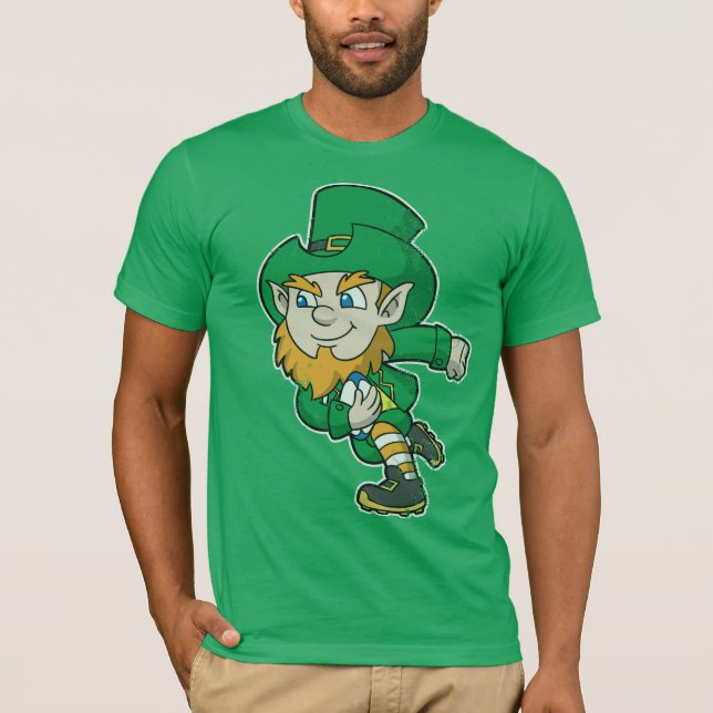 Retro irländskt Rugbytroll T Shirt (Framsida)