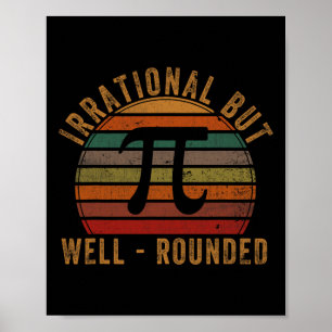 Retro irrationell men väl rund Pi Day Celebrati Poster