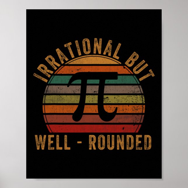 Retro irrationell men väl rund Pi Day Celebrati Poster (Framsidan)