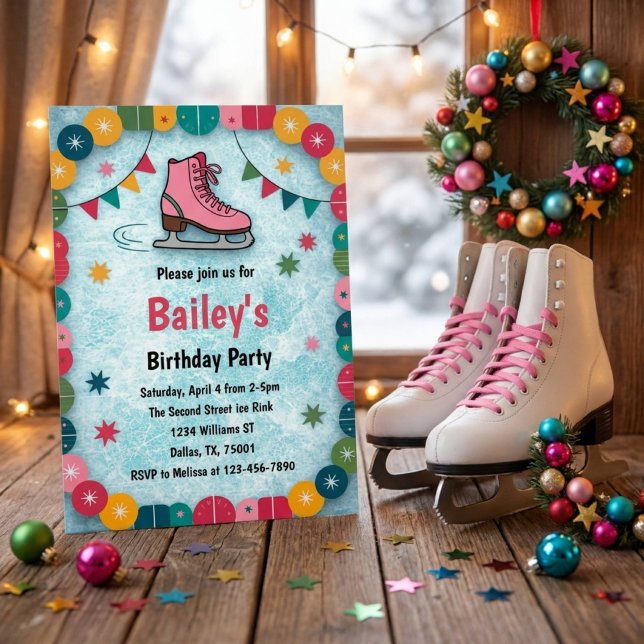 Retro Isdans Födelsedag Inbjudningar (Skapare uppladdad)