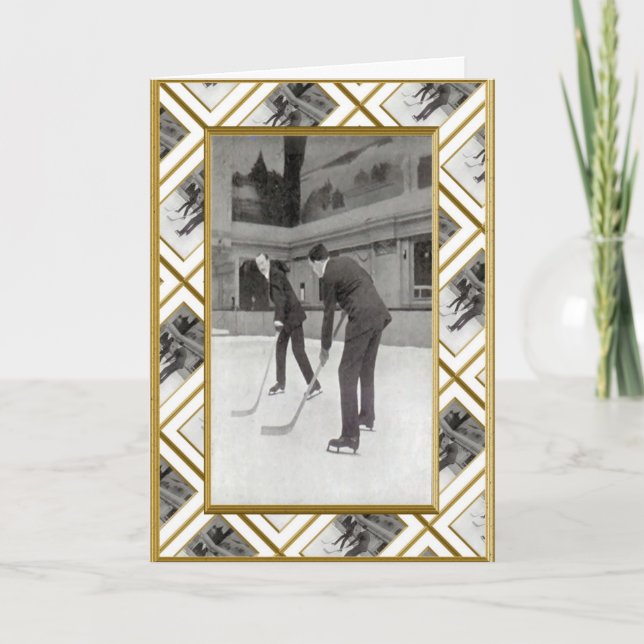 Retro ishockey helgkort (Framsida)