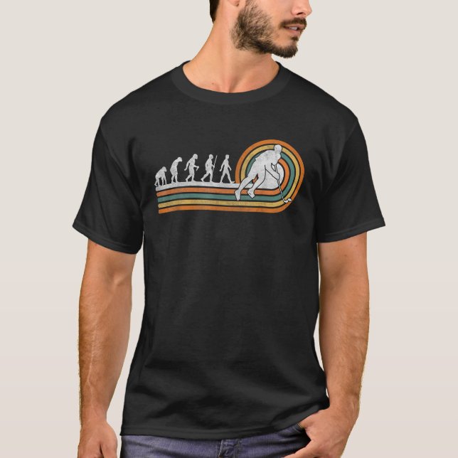 Retro ishockeyspelare Evolution ishockeysport T Shirt (Framsida)