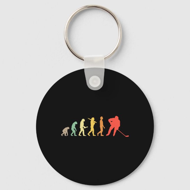 Retro-ishockeyutveckling Present Till Ishockey Nyckelring (Framsida)