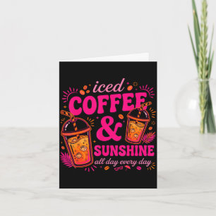 Retro iskaffe & solsken rolig sommar kort