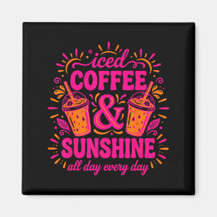 Retro iskaffe &amp; solsken rolig sommar magnet