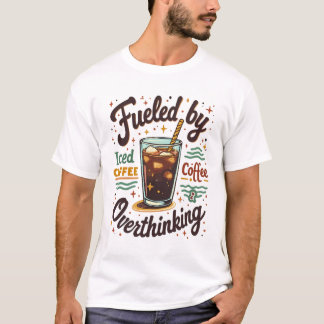 Retro iskaffe och överanalyserande rolig grafik t shirt