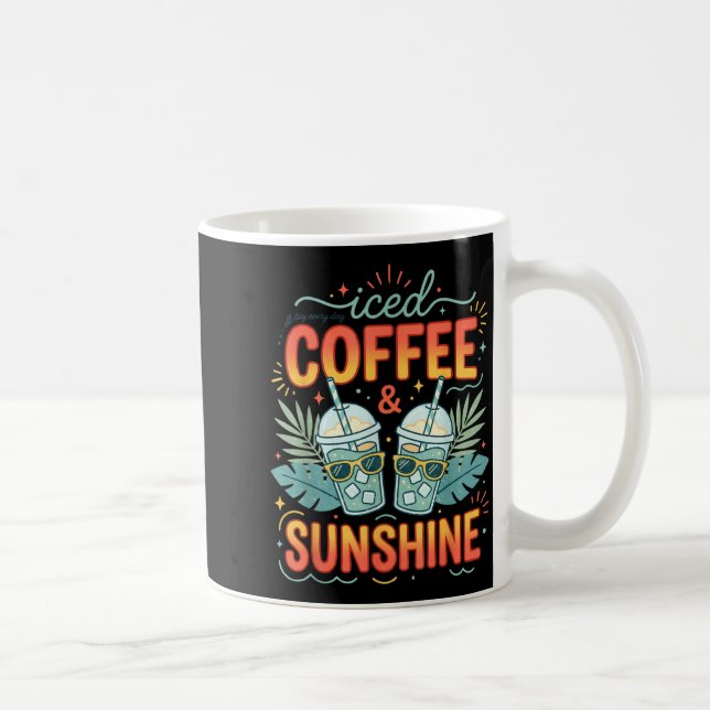 Retro iskaffe & solsken rolig sommar kaffemugg (Höger)