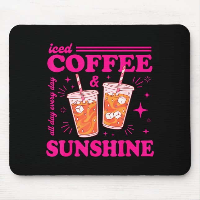 Retro iskaffe & solsken rolig sommar musmatta (Framsidan)