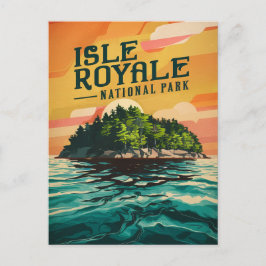 Retro Isle Royale nationalpark Poster Helg Vykort