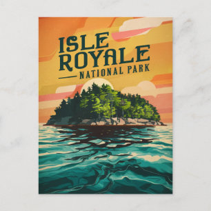 Retro Isle Royale nationalpark Poster Helg Vykort