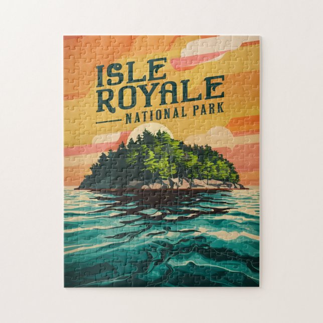 Retro Isle Royale nationalpark Poster Pussel (Vertikal)