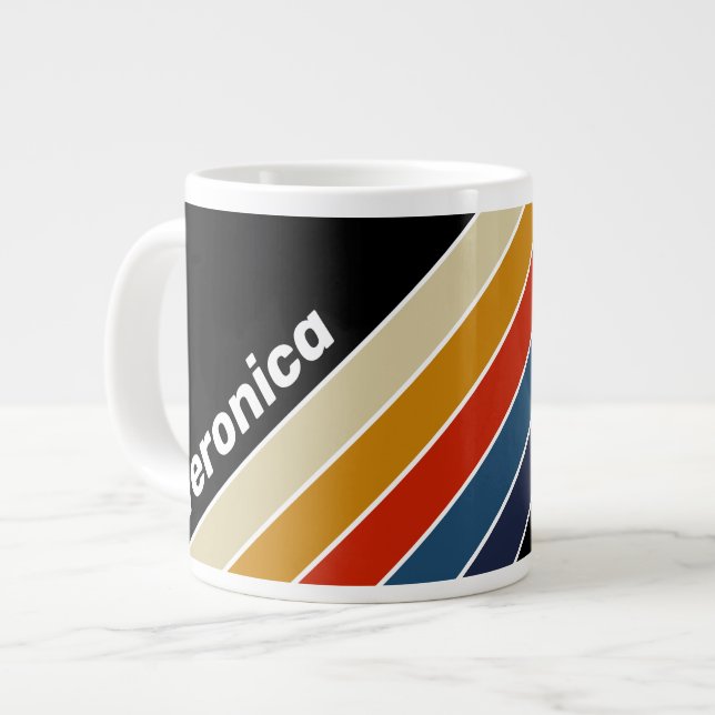Retro Isregn med namn på ränder Jumbo Mugg (Framsida vänster)