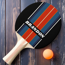 Retro Isregnbåge Bräda Ränder med Namn Pingisracket