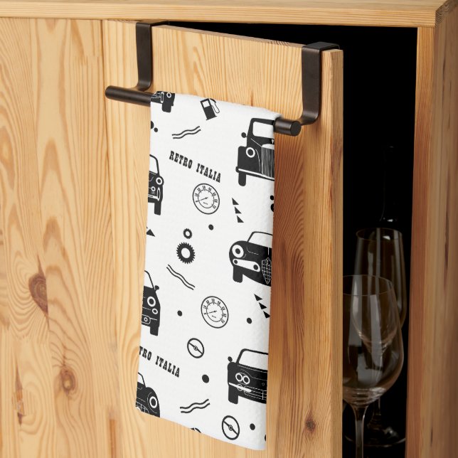 Retro Italia Car Mönster Kitchen Towels Kökshandduk (Thirds Fold)